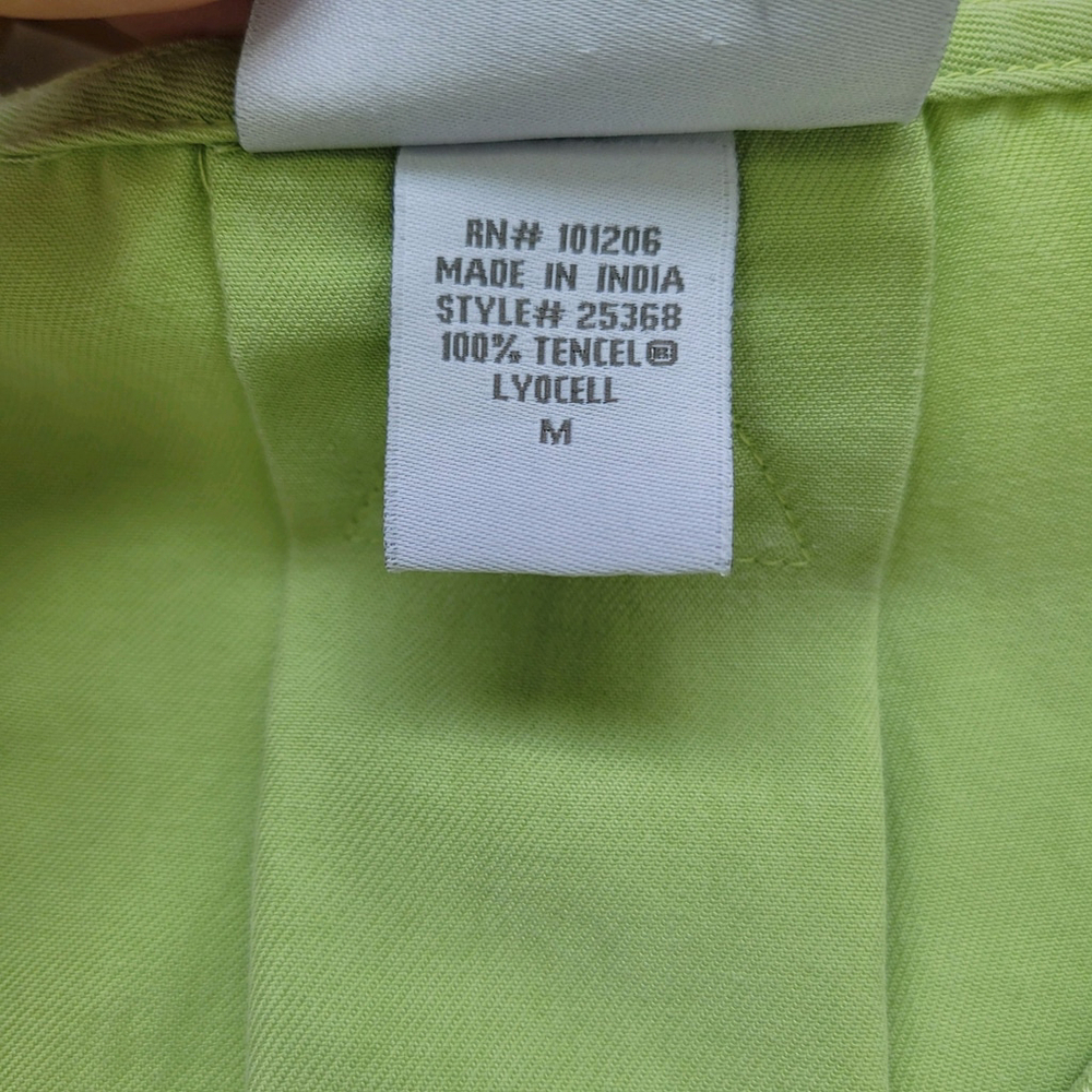 Soft Surroundings Medium Heavenly Soft Lime Tencel Tunic Women's Shirt V Neck - Picture 7 of 9